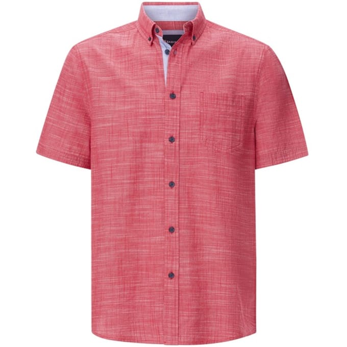 Babista herren Overhemd Met Korte Mouwen - 51/52 - rood - Plus Size