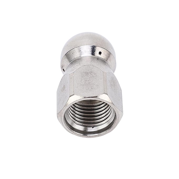Buse de Nettoyeur Haute Pression 5000PSI Buse de Nettoyage de Dragage de Tuyau Acier Inoxydable Buse Jetter gray