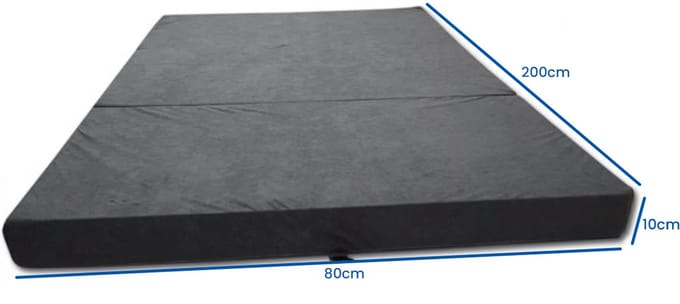 Opvouwbaar Logeermatras - Camping Matras 80x200 cm - Grijs - Polyether Vulling - Huisstofmijtwerend