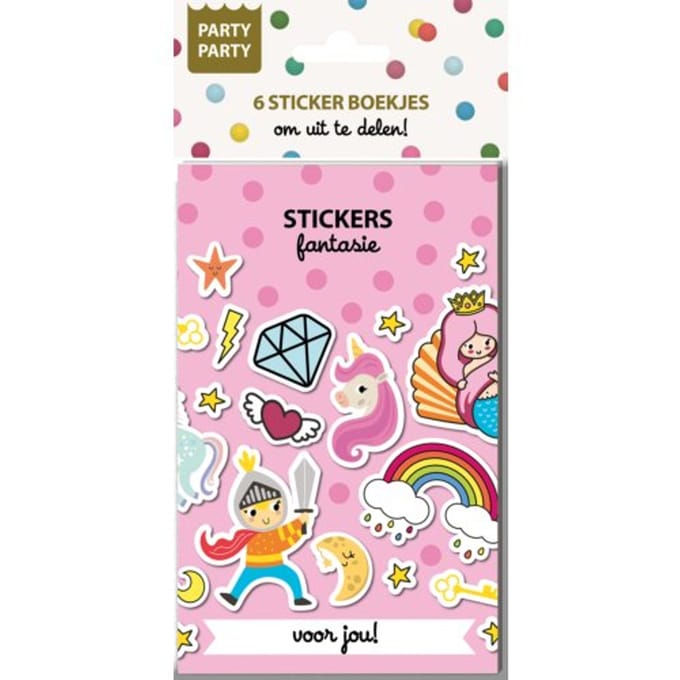 Party Party 6 Sticker Boekjes - Fantasie - Interstat