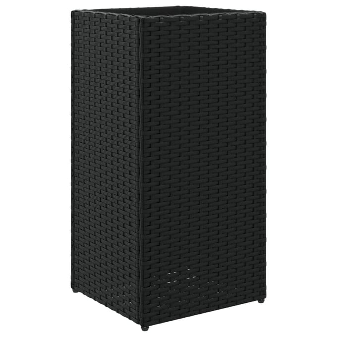 vidaXL - Plantenbak - 30x30x60 - cm - poly - rattan - zwart