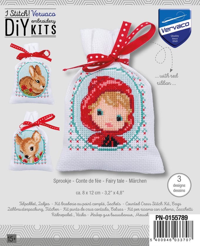 PN-0155789- Kruidenzakje kit Sprookje set van 3- Vervaco