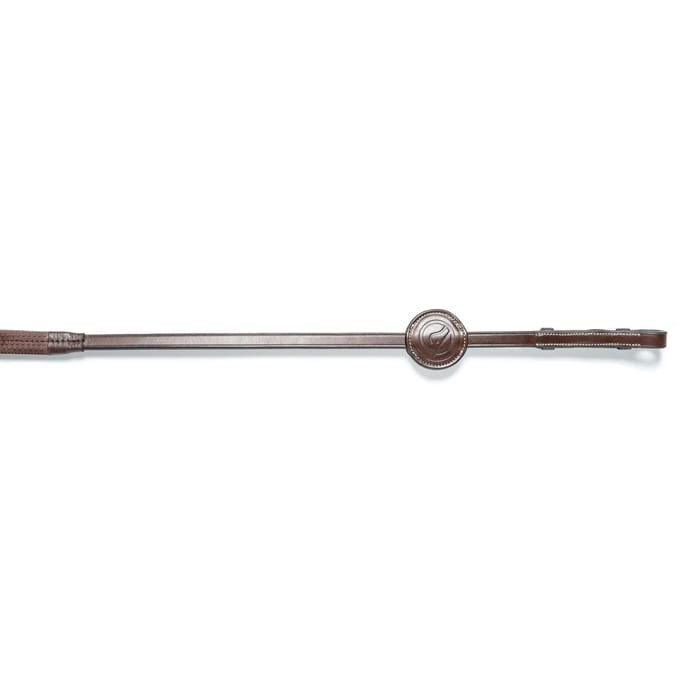 Trust Maastricht 1/2inch Rubber reins 7 stops - Brown/Gold - Maat Cob