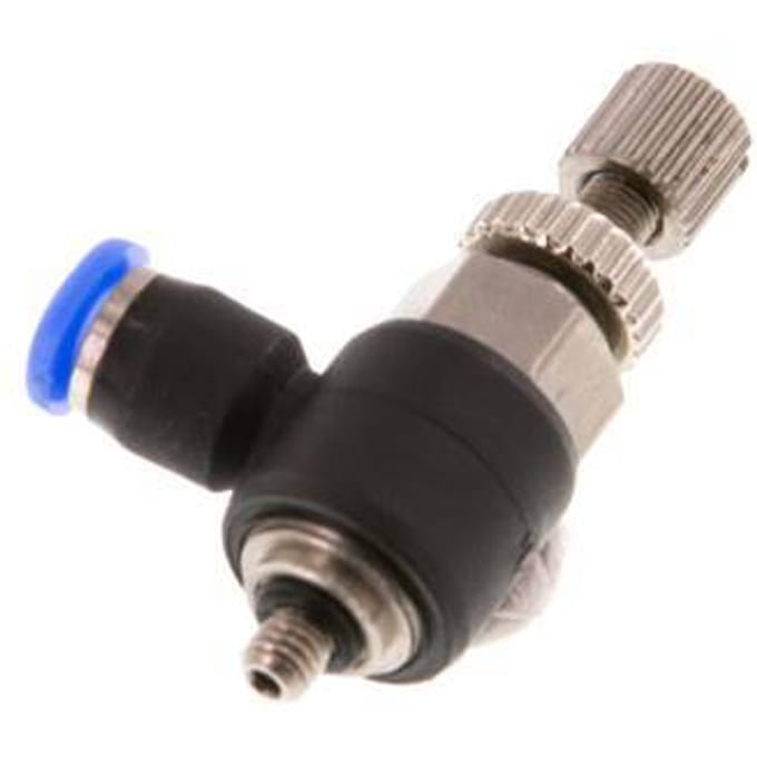 L-stuk Regelventiel 3 mm - M3 Regeling-Uit Messing/PBT