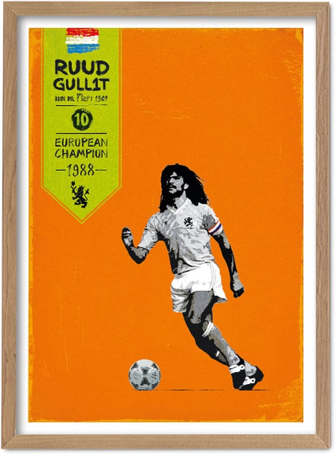 FC Kluif 'Ruud Gullit' poster - Nederlands Elftal Poster - 70 x 50 cm