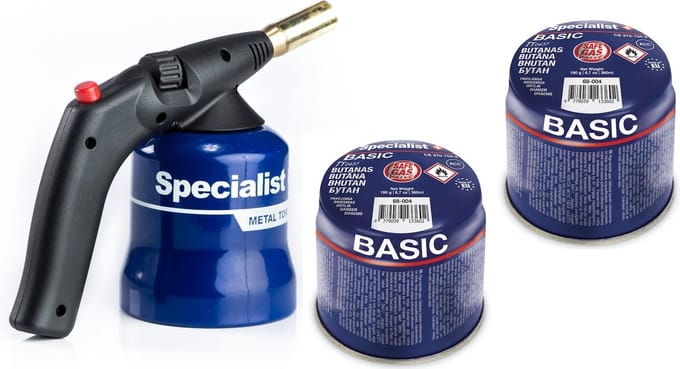 Gasbrander met 2 gaspatrone Soldeerbrander - Dakbranders