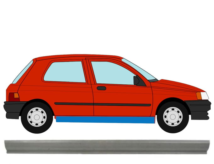 Reparatie dorpel voor Renault Clio I 1990-1998 / Rechts