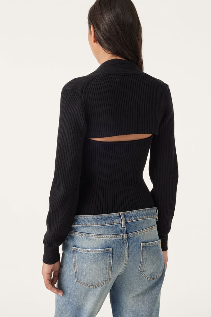 BA&SH Short Cardigan Black Maat: S | Sweaters Outlet | Dames | Zwart