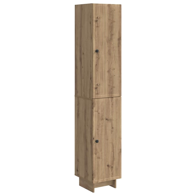 vidaXL - Kast - Set - 2 - st - Artisanaal - eiken - Bewerkt - hout