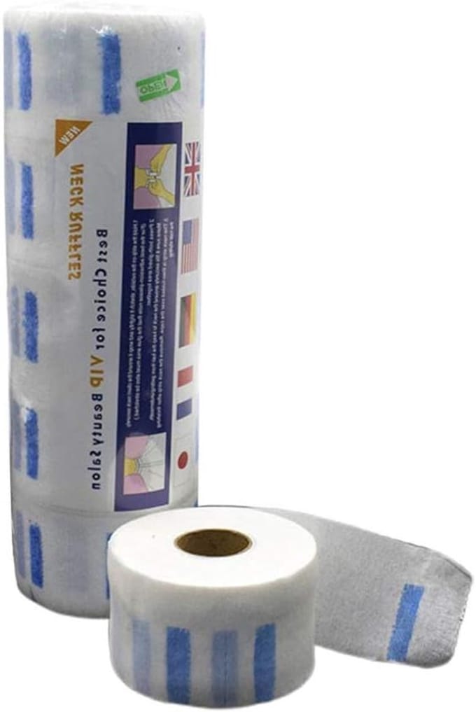 Nekpapier Roldispenser - Kappersbenodigdheid Bescherming - Haarstyling Salon - Verstelbare Rekbare Strips - 5 Rollen - Wit