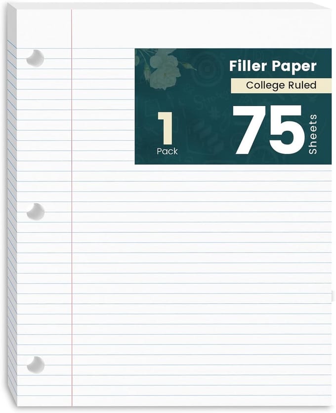 Losbladig Schrijfblok A5 Wit Gelinieerd Papier (Pak van 1)