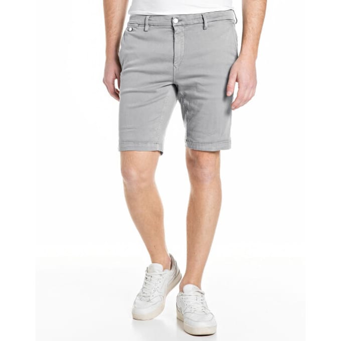 Replay Replay Hyperflex Jeans Short Benni Regular Fit Light Grey  30