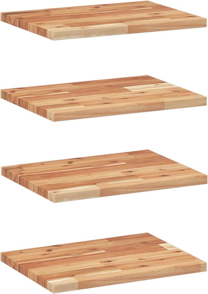 vidaXL - Wandschappen - 4 - st - zwevend - olieafwerking - 40x30x2 - cm - acaciahout