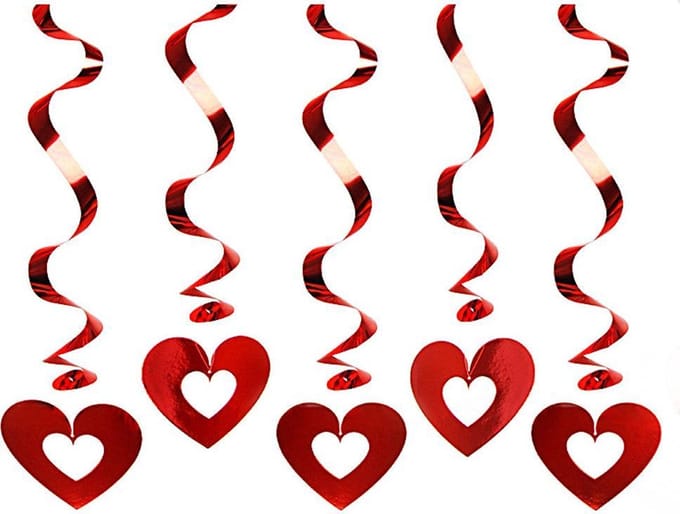 Swirl decoratie rood hartjes