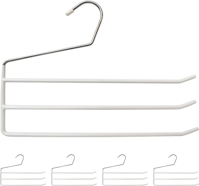 Broekhanger - set van 5 - ruimtebesparend - antislip - wit