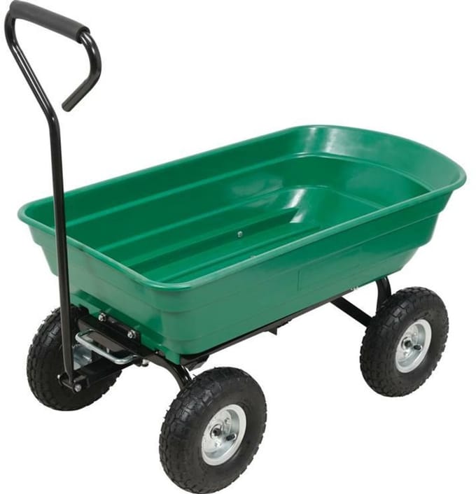 FLO 90205 - Tuin Transportwagen - 200kg - 75L Capaciteit - Pompbare Wielen