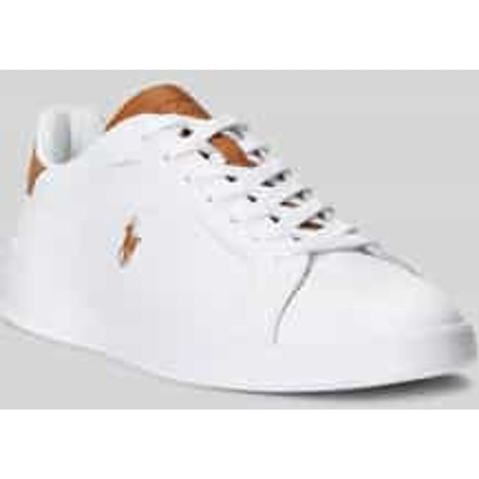 sneakers van echt leer met logodetails