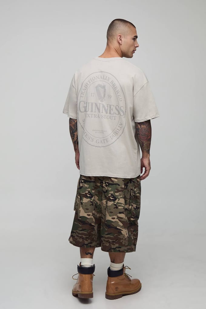 Stone Oversized Guinness-licentie bedrukte T-shirt | Size Medium