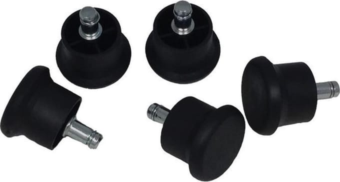 Bureaustoel glijders / pootjes - set van 5 - ijzeren staafje 14,5 mm - Diameter pootje: 5 cm
