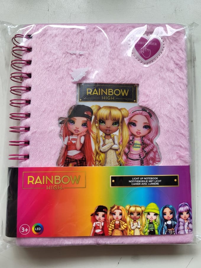 Rainbow High roze notitieboekje met (LED) licht