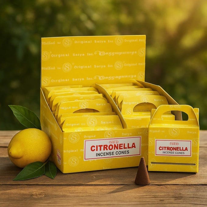 Doos met - Satya Citronella Backflow Dhoop Cone