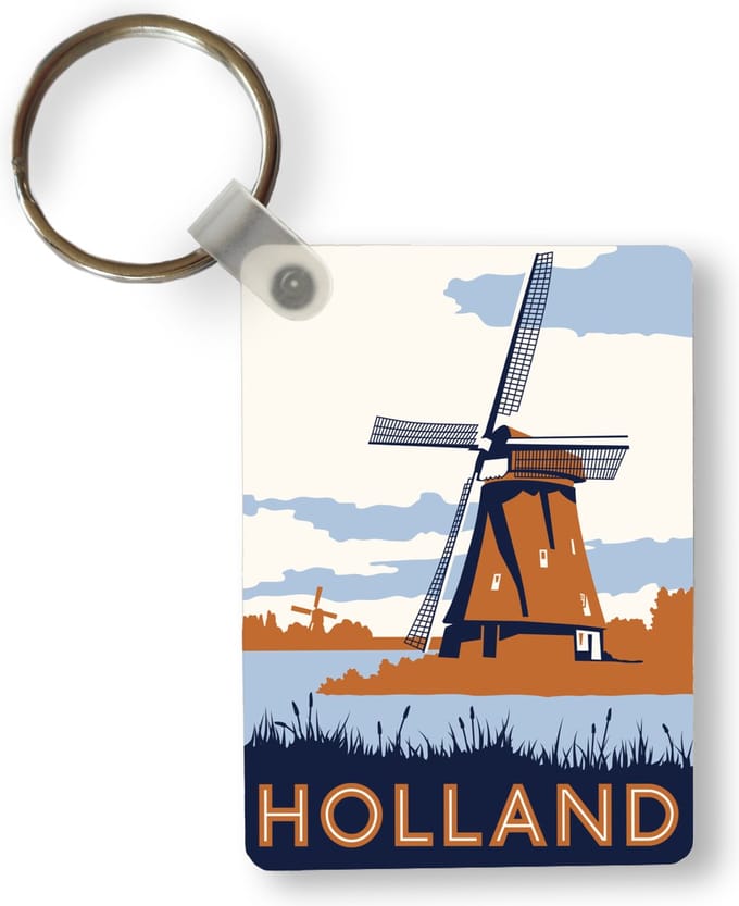 Sleutelhanger - Een vintage poster van Nederland - Uitdeelcadeautjes - Plastic