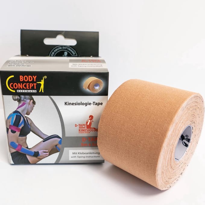 Dittmann Kinesiotape - Beige | 1 Rol | 5 cm x 5 m | Sporttape | Body-Concept