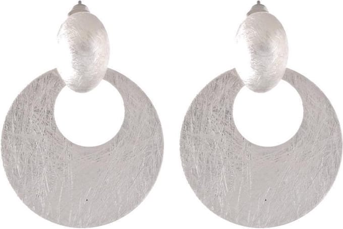 Behave - Oorbel steker statement stijl rond design zilverkleur