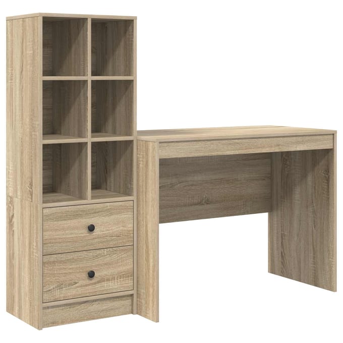 vidaXL - Bureau - Sonoma - Eik - 145.5 - x - 50 - x - 127 - cm - 2 - st