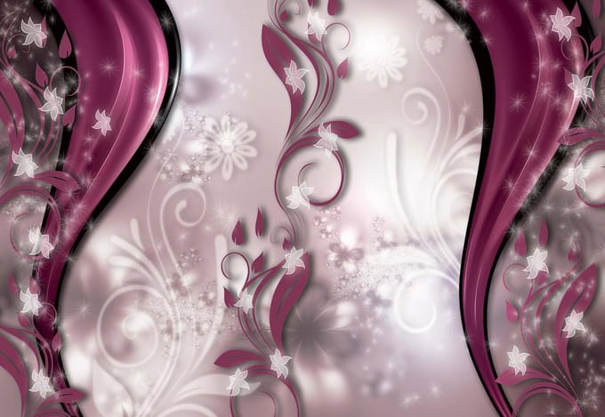 Fotobehang Floral Pattern Abstract | XL - 208cm x 146cm | 130g/m2 Vlies
