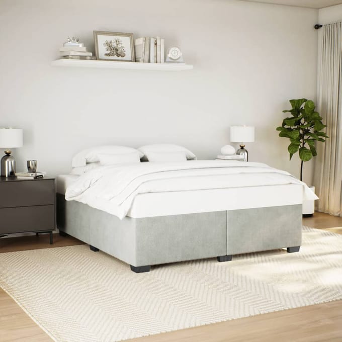 vidaXL - Bedframe - zonder - matras - 180x200 - cm - fluweel - lichtgrijs
