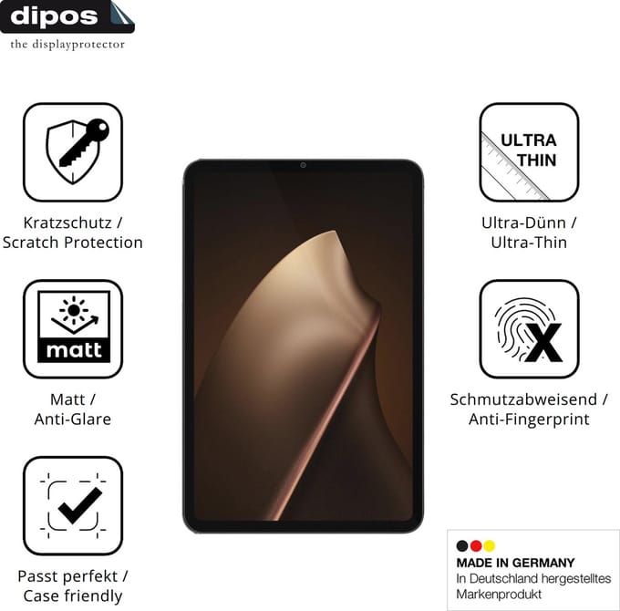 dipos – 2x Matte Beschermfolie geschikt voor Xiaomi Pad Mini 8.8 | Krasbestendige & antireflecterende Screenprotector Ultra-Thin