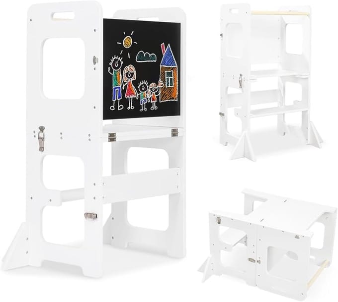 CRLYN® Leertoren Opvouwbaar - Keukenhulp Kinderen - Kinderspeelgoed 3 Jaar - Montessori