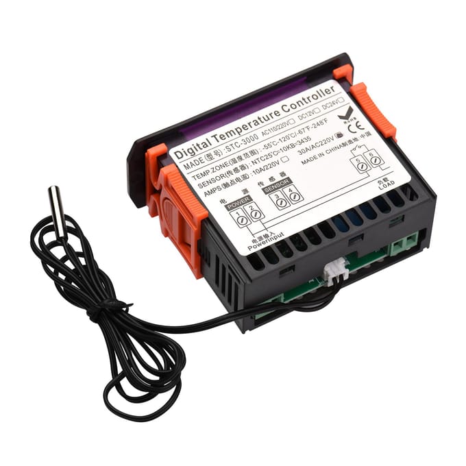 30A Digitale Temperatuurregelaar STC-3000 Intelligente Temperatuurregelaar AC 220V Koelkast zwart