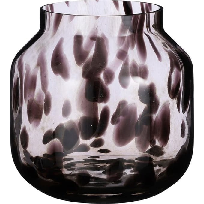 Mica Decorations Pantera Vaas - Glas - Bruin met Luipaardprint - 27x26 cm