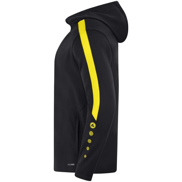 Jako Power Jas Met Kap Dames - Zwart / Geel | Maat: 36