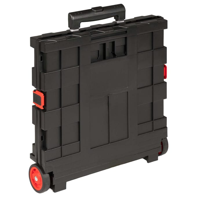 vidaXL - Kar - Zwart - en - Rood - 35 - x - 39 - x - 92 - cm - PP - en - Elastomeer