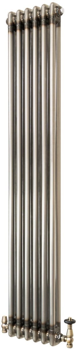 Kolomradiator - 2-kolom 1500x290 mm - ruw metaal - incl. kraan