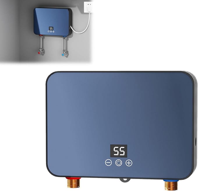 Doorstroomverwarmer - Mini Boiler - Warm Water - Intelligente Temperatuurregeling - 6000 W - Blauw