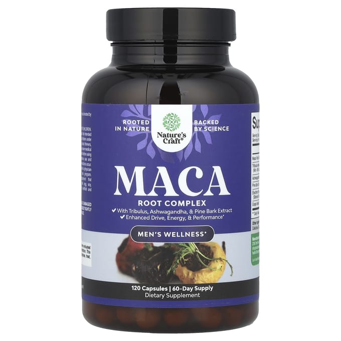 Nature's Craft, Mannen Welzijn, Maca Wortel Complex, 120 Capsules