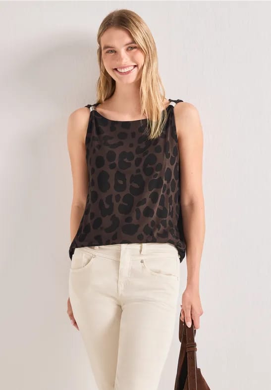 Top met boothals en schouderdetail