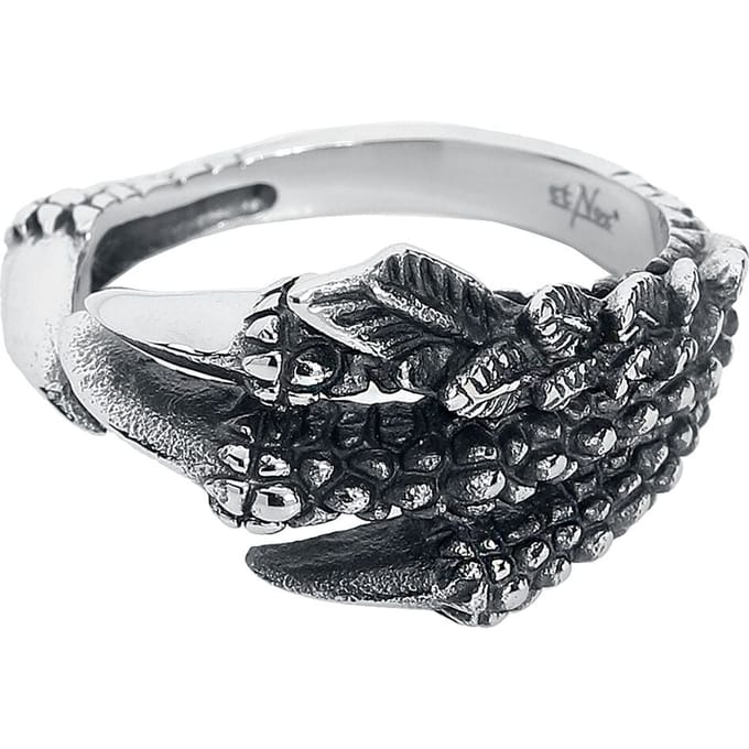 etNox hard and heavy Ring - Drachenklaue - zilverkleurig