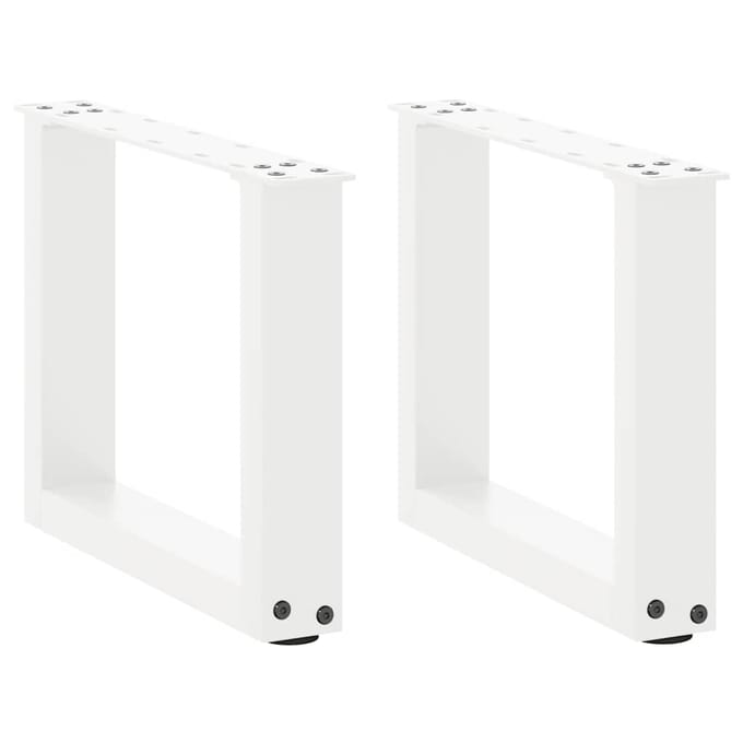 vidaXL - Salontafelpoten - 2 - st - U-vormig - 30x(30-31) - cm - staal - wit