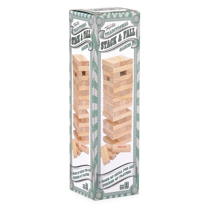 Toyrific Evenwichtsspel Stack 'n' Fall - Lichtbruin - Hout - Jenga