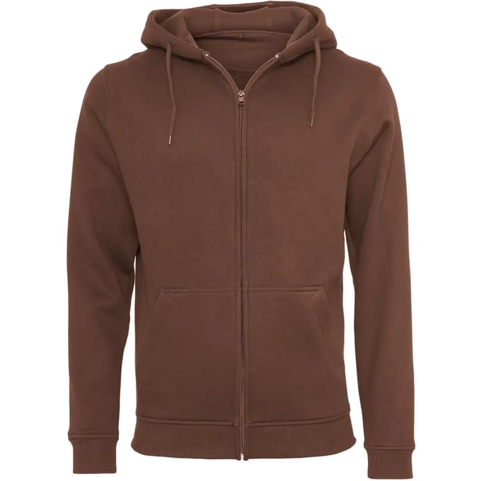 Build your Brand Heavy Zip Hoody BY012 - BARK - M