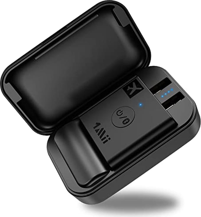 1Mii Bluetooth 5.3 Headphone Adapter for Aeroplane with Portable Charging Case
