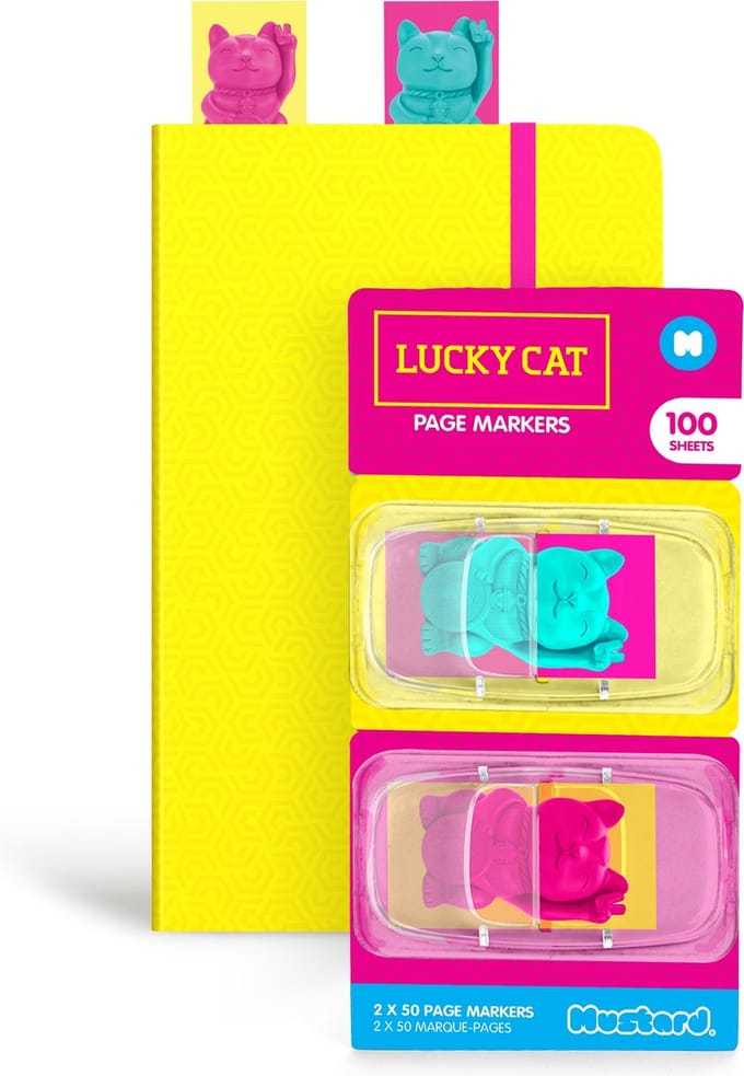 Mustard Desktop Pagina Markers - 2x50 stuks - Lucky Cat