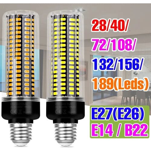 LED E27/E26 Maïs Gloeilamp E14 Plafondlamp B22 Kroonluchter Lampen AC 85-265V Geen Flikkering Balkon Thuis Woonkamer Koud/Warm Wit