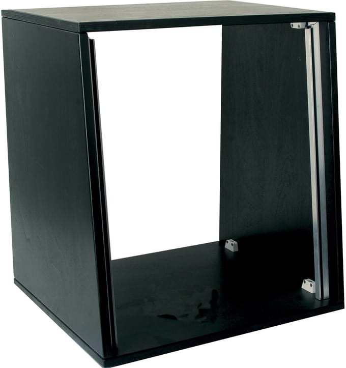 MUSIC STORE Studiorack 10HE berk MP bouwpakket, zwart, 7° schuin - Studio racks
