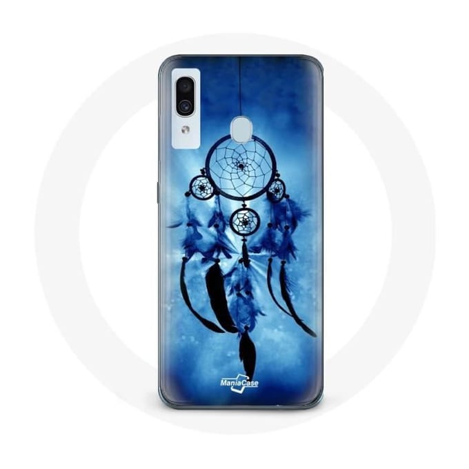 Coque - Maniacase - Samsung Galaxy A20 - Attrape rêve ciel bleu - Silicone - Souple noir